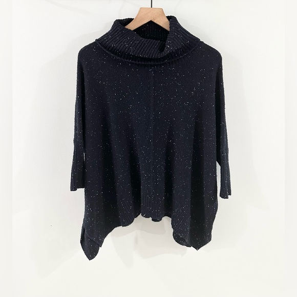 Loft Dolman Sleeve Navy Speckled Tunic Sweater Size XS - Picture 2 of 6